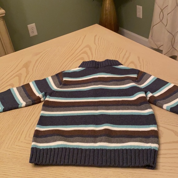 NWT Gymboree size3 striped quarter zip up sweater - Picture 4 of 5